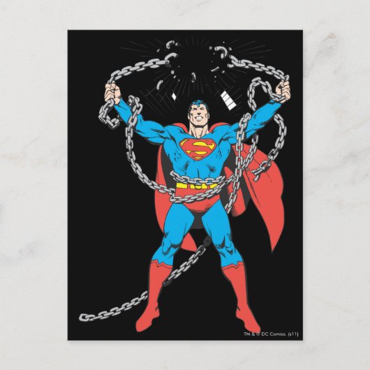 Superman Breaks Chains Postkarte (Vorderseite)