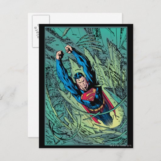 Superman bricht durch postkarte (Vorne/Hinten)