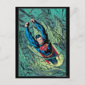 Superman bricht durch postkarte (Vorderseite)