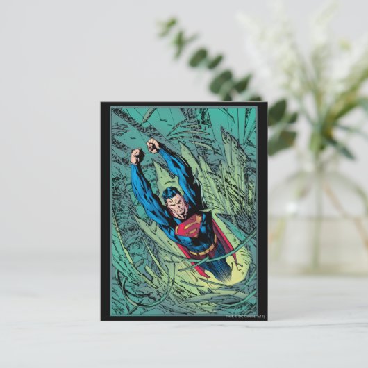 Superman bricht durch postkarte (Stehend Vorderseite)