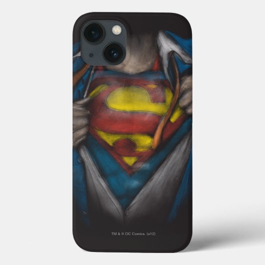 Superman | Brustkorbskizze eingefärbt Case-Mate iPhone Hülle (Rückseite)