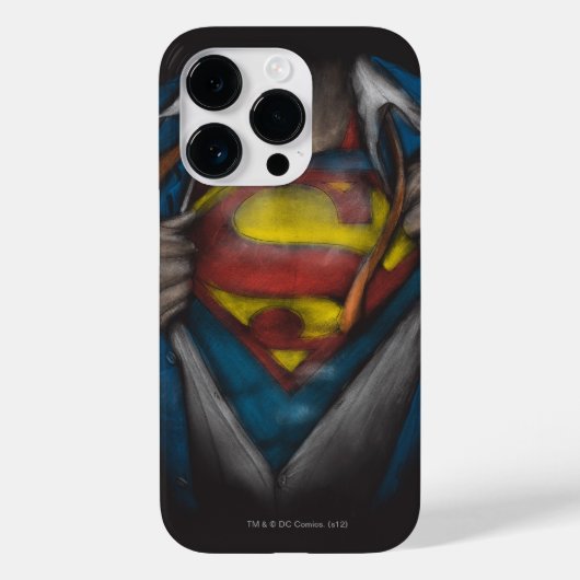 Superman | Brustkorbskizze eingefärbt Case-Mate iPhone Hülle (Rückseite)
