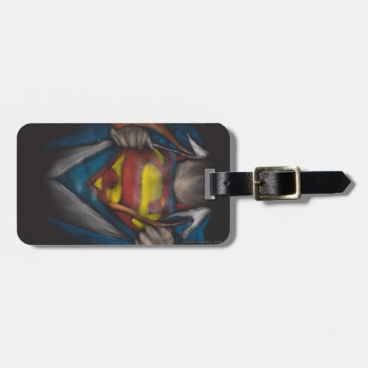 Superman | Brustkorbskizze eingefärbt Gepäckanhänger (Vorderseite horizontal)