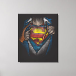 Superman   Brustkorbskizze eingefärbt Leinwanddruck