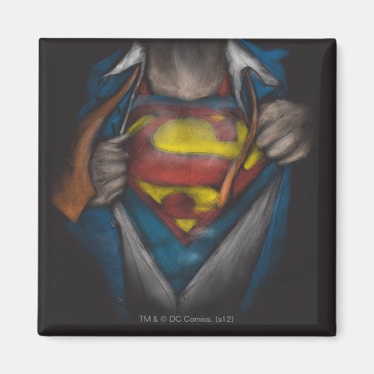Superman | Brustkorbskizze eingefärbt Magnet (Vorne)