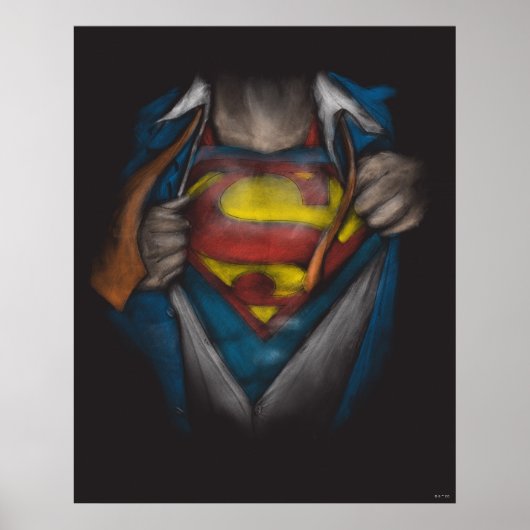 Superman | Brustkorbskizze eingefärbt Poster (Vorne)