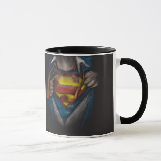 Superman | Brustkorbskizze eingefärbt Tasse (Rechts)