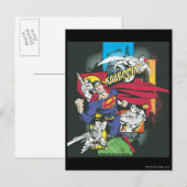 Superman Comic Black Postkarte (Vorne/Hinten)