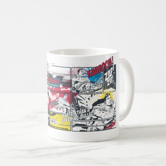 Superman Comic Book Collage Kaffeetasse (VorderseiteRechts)