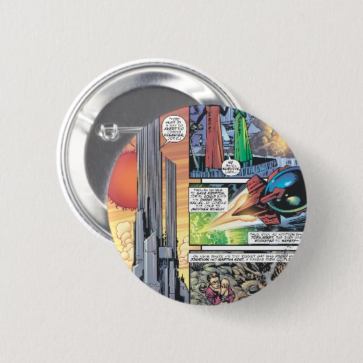 Superman Comic Panel - Clarks Herkunft Button (Vorne & Hinten)