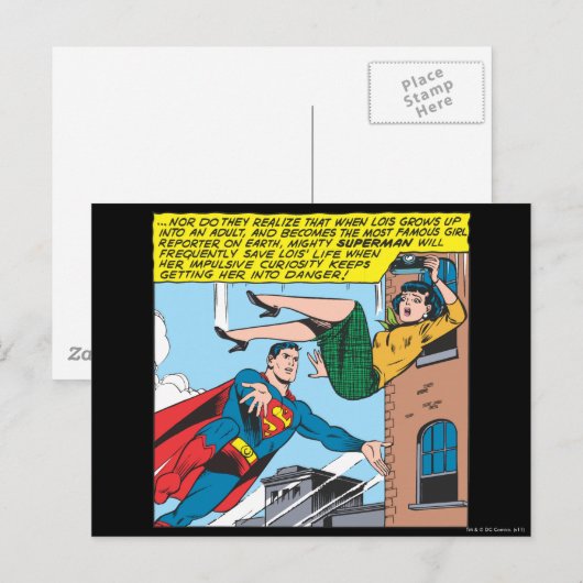 Superman Comic Panel - Rettend Lois Postkarte (Vorne/Hinten)