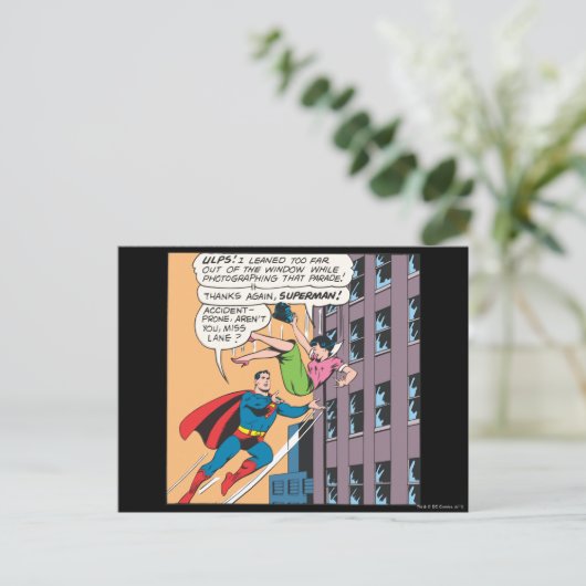 Superman-Comic-Panel - Unfallgefährdete Lois Postkarte (Stehend Vorderseite)