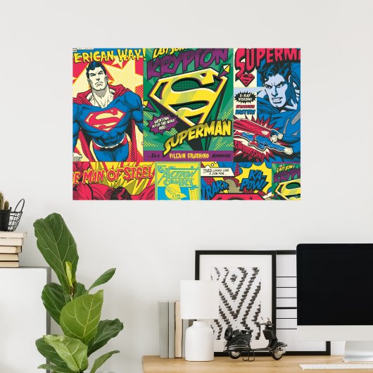 Superman Comic Panels Poster (Heimbüro)