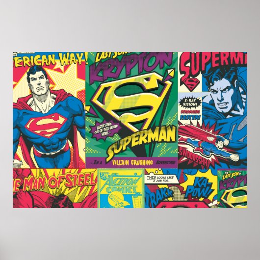 Superman Comic Panels Poster (Vorne)
