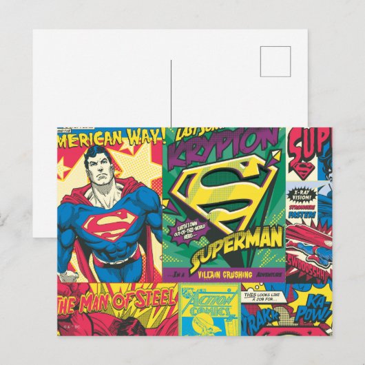 Superman Comic Panels Postkarte (Vorne/Hinten)