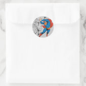 Superman Comic Panels Runder Aufkleber (Tasche)