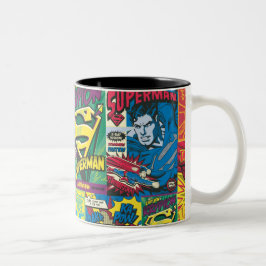 Superman Comic Panels Zweifarbige Tasse