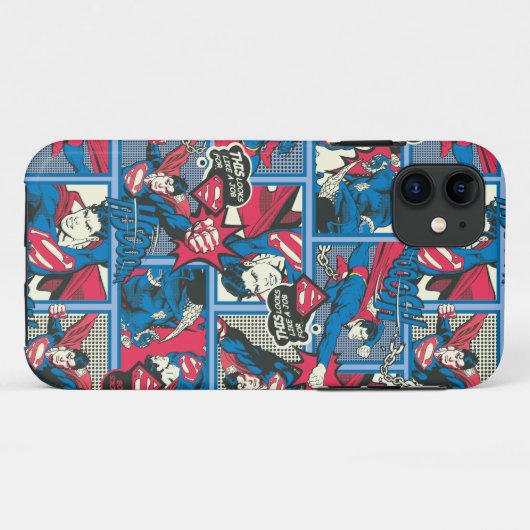 Superman Comic Pattern Case-Mate iPhone Hülle (Rückseite (Horizontal))