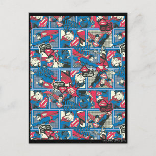 Superman Comic Pattern Postkarte