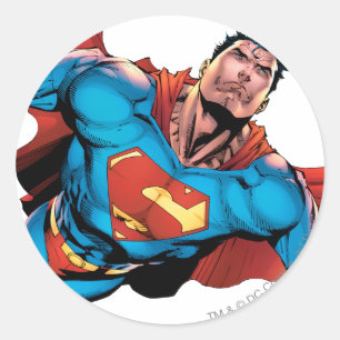 Superman-Comic Runder Aufkleber