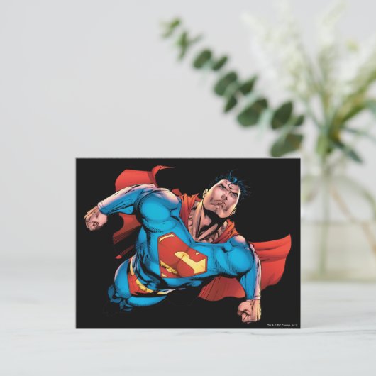 Superman Comic Style Postkarte (Stehend Vorderseite)