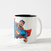 Superman Comic Style Zweifarbige Tasse (VorderseiteRechts)