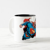 Superman Comic Style Zweifarbige Tasse (Vorderseite Links)