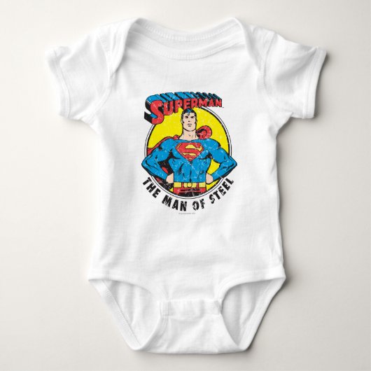 Superman Der Mann aus Stahl Baby Strampler (Vorderseite)