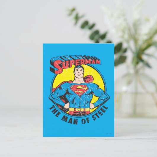 Superman Der Mann aus Stahl Postkarte (Stehend Vorderseite)