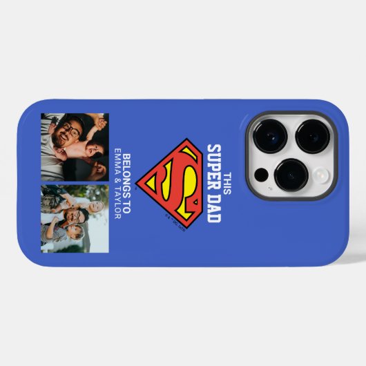 Superman | "Dieser Super-Vater gehört zu" Case-Mate iPhone Hülle (Rückseite (Horizontal))