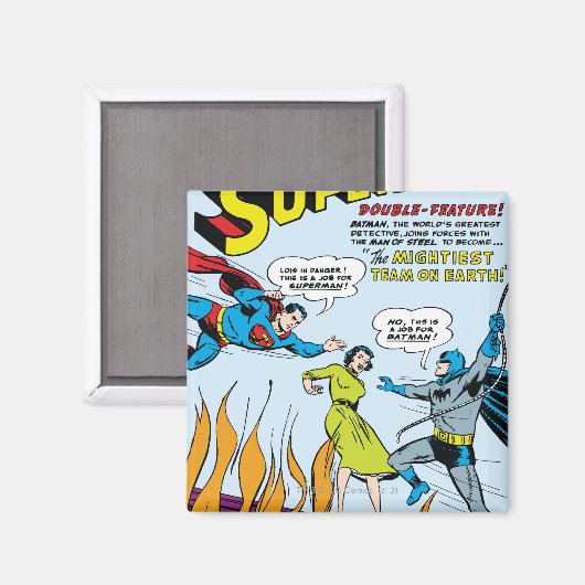 Superman (Double-Feature mit Batman) Magnet (Vorderseite/Rückseite)