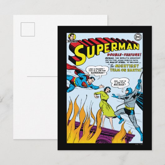 Superman (Double-Feature mit Batman) Postkarte (Vorne/Hinten)