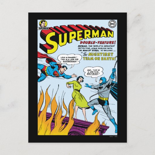 Superman (Double-Feature mit Batman) Postkarte (Vorderseite)