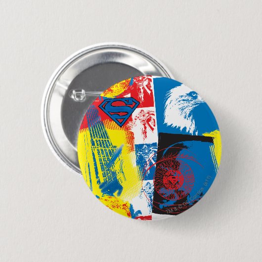 Superman Eagle Collage Button (Vorne & Hinten)