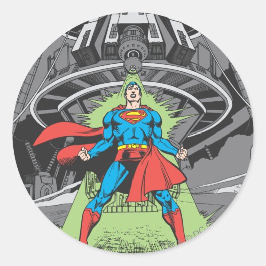 Superman exponiert gegenüber Kryptonit Runder Aufkleber (Vorderseite)