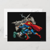 Superman Fights Enemy Postkarte (Vorne/Hinten)