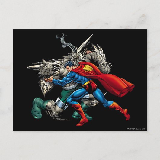 Superman Fights Enemy Postkarte (Vorderseite)