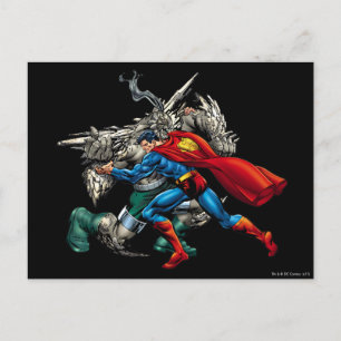 Superman Fights Enemy Postkarte