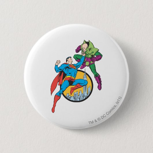 Superman Fights Lex Luthor Button (Vorderseite)
