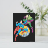 Superman Fights Lex Luthor Postkarte (Stehend Vorderseite)