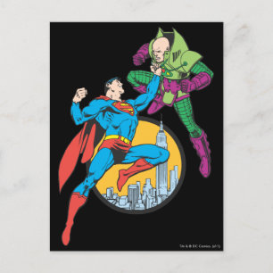 Superman Fights Lex Luthor Postkarte