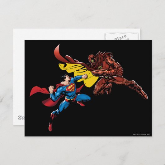 Superman Fights Postkarte (Vorne/Hinten)