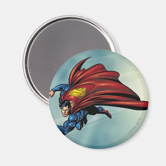 Superman fliegt mit Kap Magnet (Vorderseite/Rückseite)