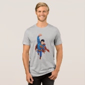 Superman fliegt nach vorn Tri-Blend shirt (Vorderseite voll)