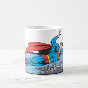 Superman Flies Thru City Kaffeetasse