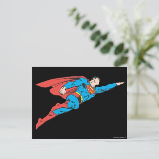 Superman Flying Right Postkarte (Stehend Vorderseite)