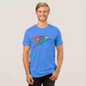 Superman Flying Right Tri-Blend Shirt (Vorderseite voll)