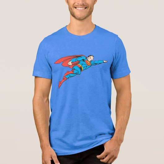Superman Flying Right Tri-Blend Shirt (Vorderseite)