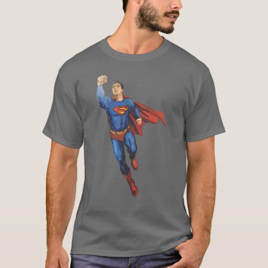 Superman Flying Verlassen T-Shirt (Vorderseite)