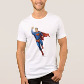 Superman Flying Verlassen Tri-Blend Shirt (Vorderseite)